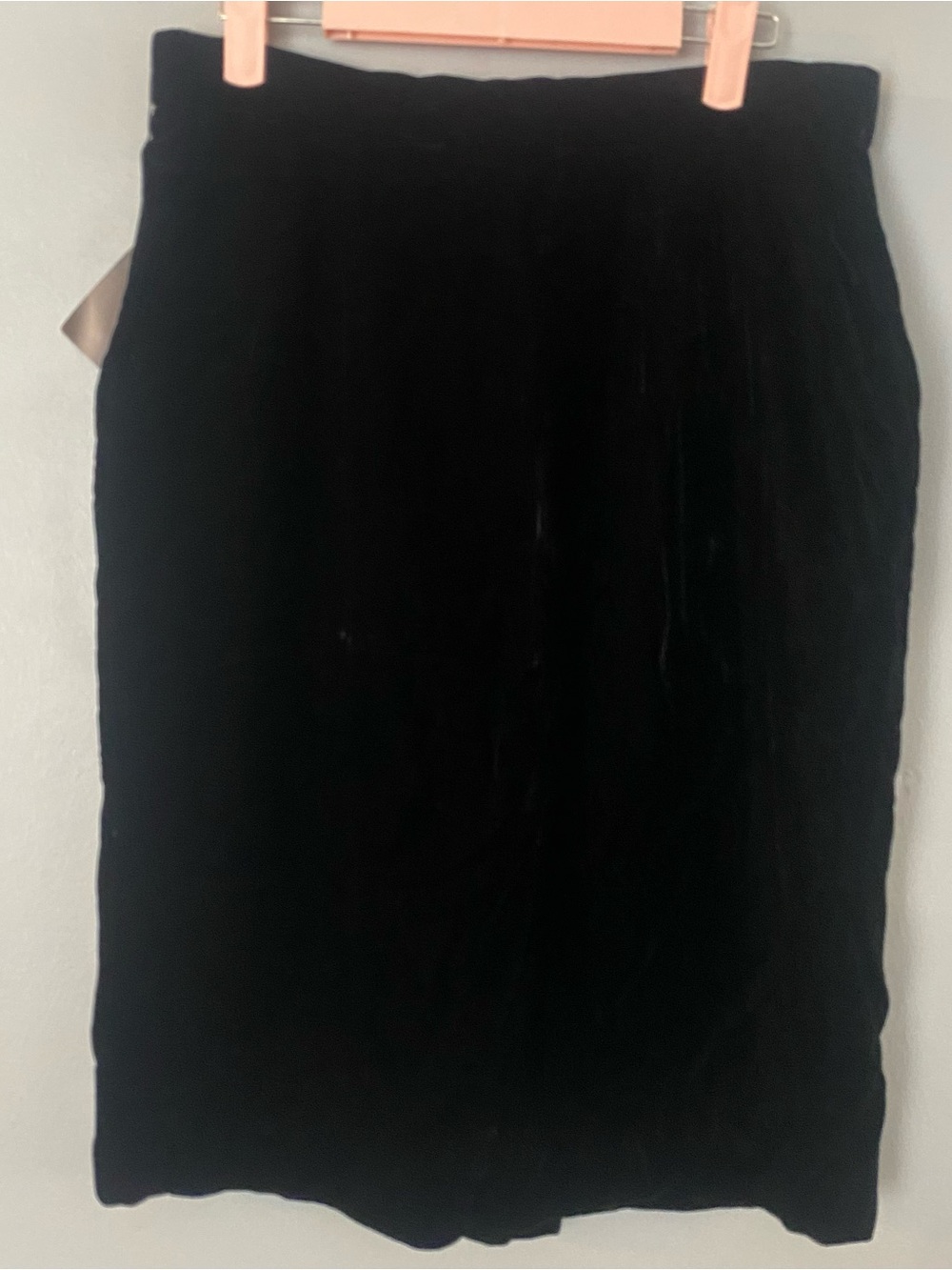 Anne Klein Classic Black Velvet Pencil Skirt NWT SZ 14